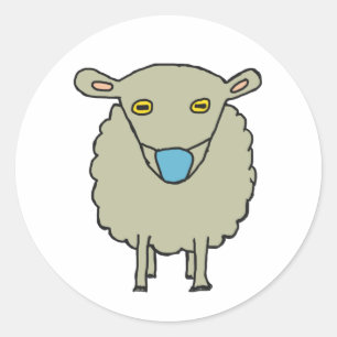 Sticker Rond Masque anti-Masque - Mouton portant