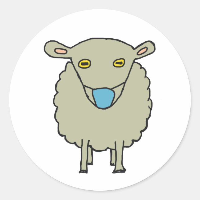 Sticker Rond Masque anti-Masque - Mouton portant (Devant)