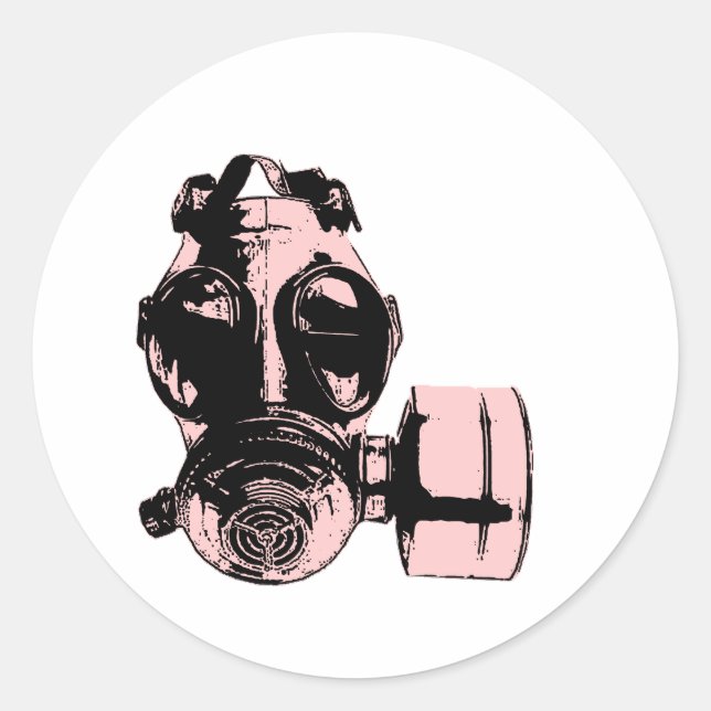 Sticker Rond Masque gaz (Devant)