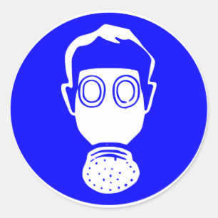 Sticker Rond Masque gaz