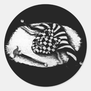 Sticker Rond Masque Jester