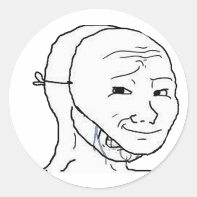 Sticker Rond masque souriant (Devant)