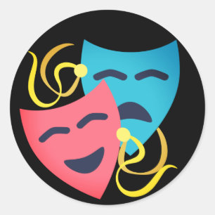 Sticker Rond Masques émotionnels