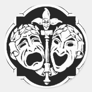Sticker Rond Masques théâtraux