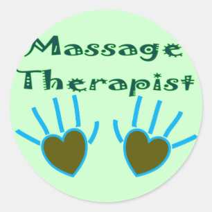 Sticker Rond Massage Thérapiste Mains de coeur Cadeaux