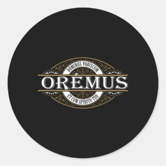 Sticker Rond Masse latine traditionnelle Oremus Dominus Vobiscu