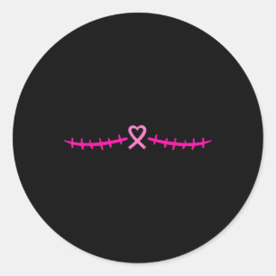 Sticker Rond Mastectomie Cancer du sein Survivant Ruban rose
