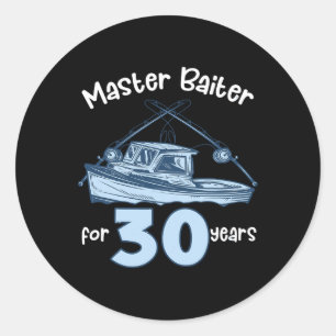 Sticker Rond Master Byiter Pendant 30 Ans Pêcher 30ème Annivers