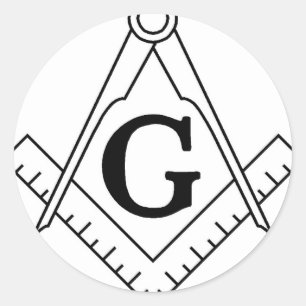 Sticker Rond Master Mason Carré et Compass