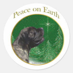 Sticker Rond Mastiff (brindle) Paix