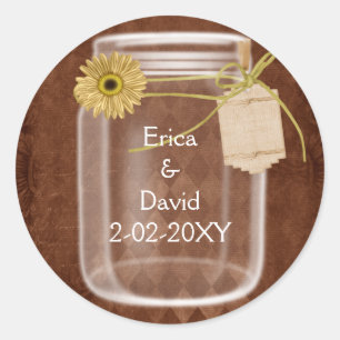 Sticker Rond mât rustique mât mariage phoques