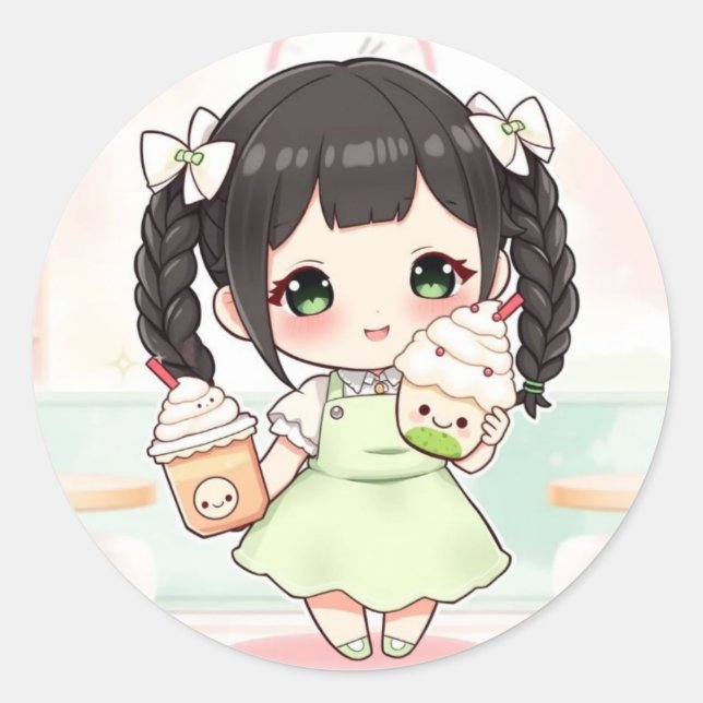 Sticker Rond Matcha (Devant)