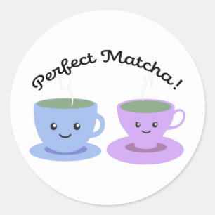 Sticker Rond Matcha mignonne et amusante