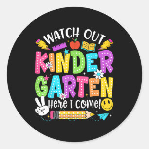 Sticker Rond Maternelle, attention, j'arrive en 1re année