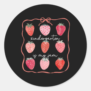 Sticker Rond Maternelle Groovy est mon truc Kinder fraise Te