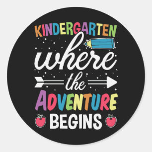 Sticker Rond Maternelle Où Commence L'Aventure