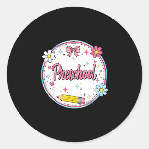 Sticker Rond Maternelle rentrée scolaire pour filles rose mater