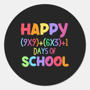 Sticker Rond Math Formula 100 Jours D'École Drôle Enseignant Ma