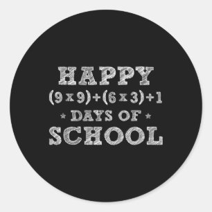 Sticker Rond Math Formula 100 Jours D'École Garçons Filles Thé