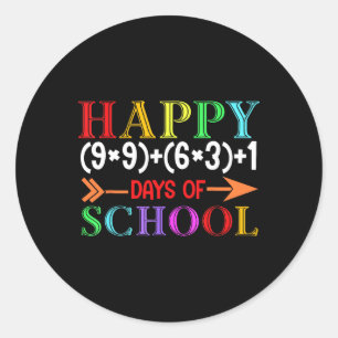 Sticker Rond Math Formula Heureux 100 Jours De L'École Drôle Ma