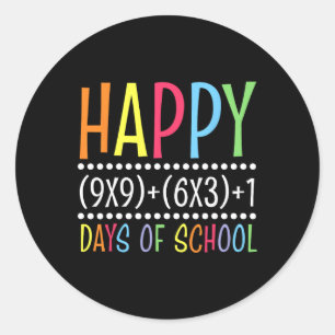 Sticker Rond Math Formula Heureux 100 Jours De L'École Drôle Ma