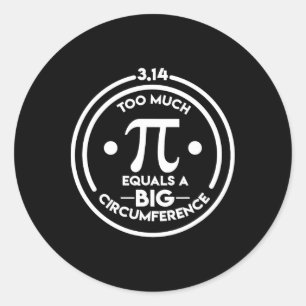Sticker Rond Math Geek Jour Pi Grande circonférence