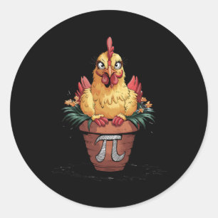 Sticker Rond Math Lover Geek 3.14 Drôle Pot de poulet Pi Jour