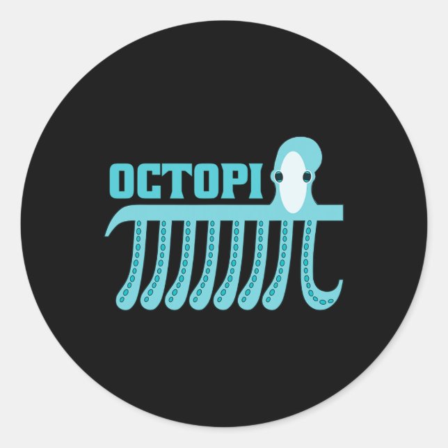 Sticker Rond Math octopus (Devant)