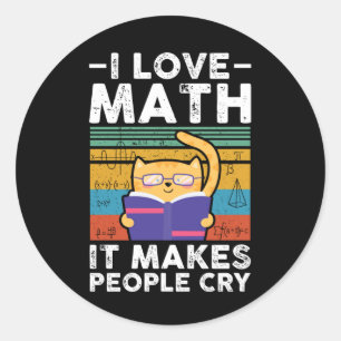 Sticker Rond Mathématique   J'aime les mathématiques   Cadeau m