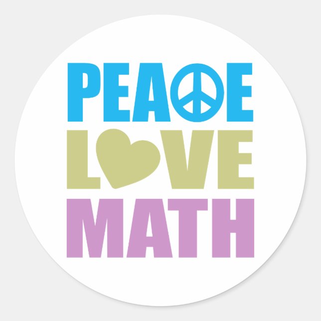 Sticker Rond Maths d'amour de paix (Devant)
