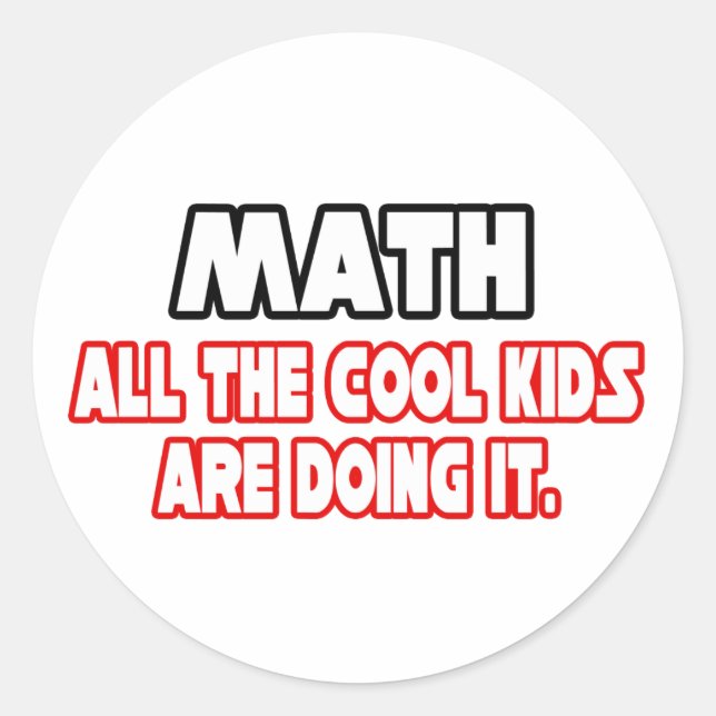 Sticker Rond Maths...Enfants Cool (Devant)