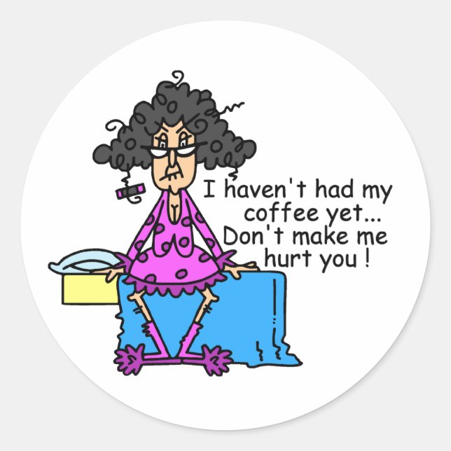 Sticker Rond Matin Avant Humour Café (Devant)