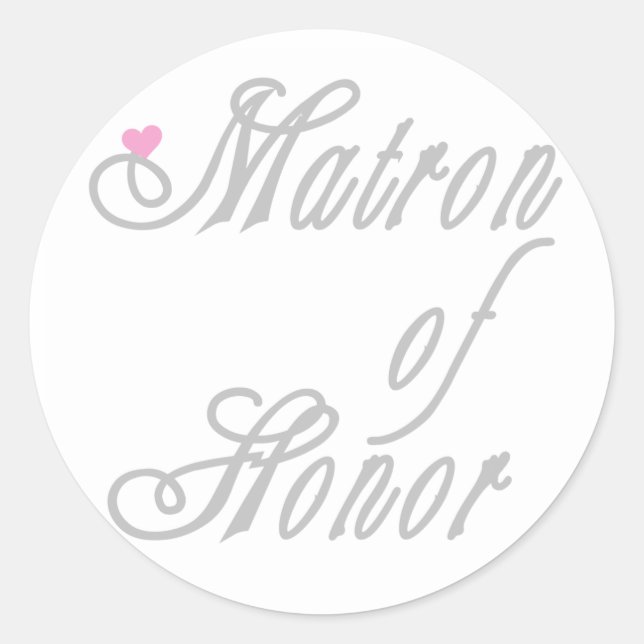 Sticker Rond Matron d'honneur Classy Grays (Devant)