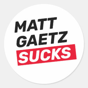 Sticker Rond Matt Gaetz Sucks