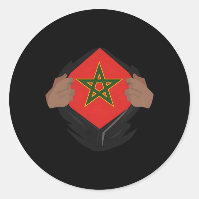 Sticker Rond Maure Dans Mon Adn Fier Maures Drapeau Fier Maure  (Devant)