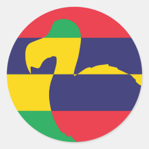 Sticker Rond Maurice Dodo Mauricien Drapeau animal national