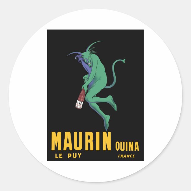 Sticker Rond Maurin Quina - Cappiello 1906 - Absinthe Apertif (Devant)