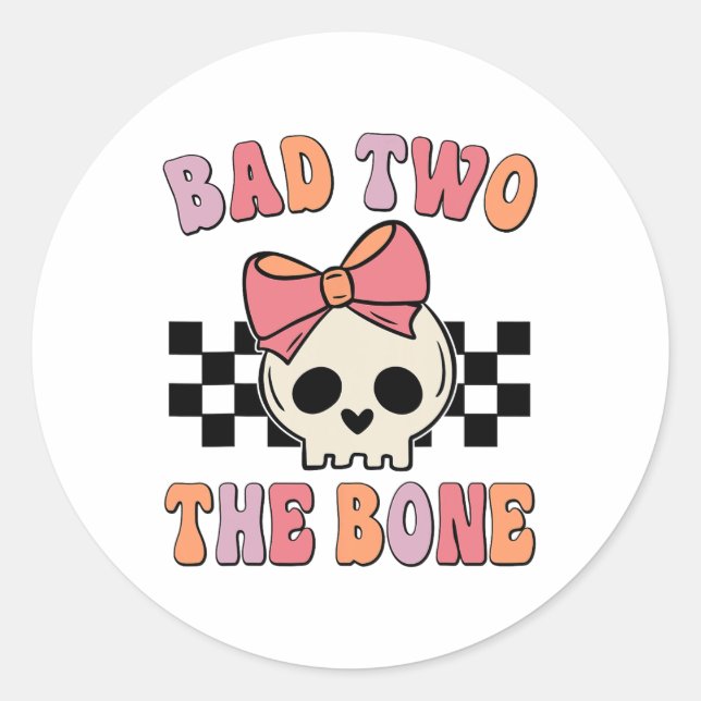 Sticker Rond Mauvais Deux Anniversaire Os 2 Anniversaire Enfant (Devant)