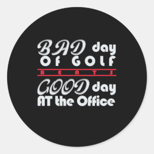 Sticker Rond Mauvais Jour De Golfeur