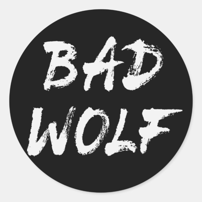 Sticker Rond Mauvais loup (Devant)