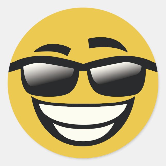Sticker Rond Mauvais pour le cool os Emoji (Devant)