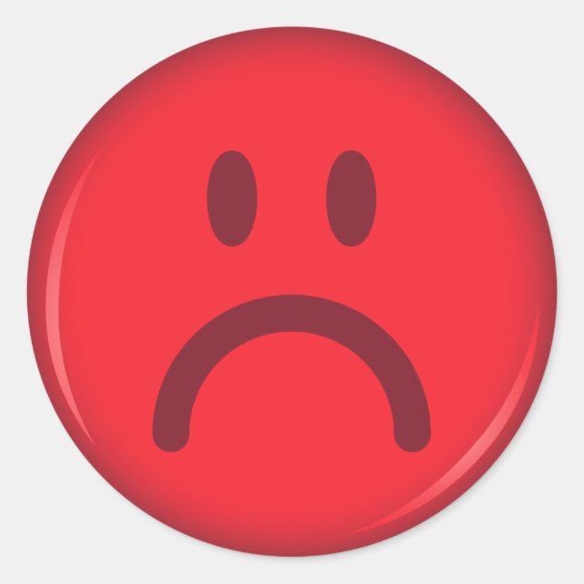 Sticker Rond Mauvais visage rouge en colère (Devant)