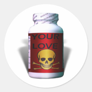 Sticker Rond Mauvaise Médecine Anti Saint Valentin