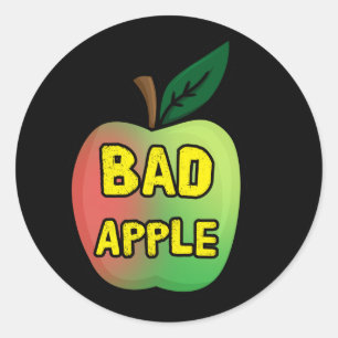 Sticker Rond Mauvaise pomme