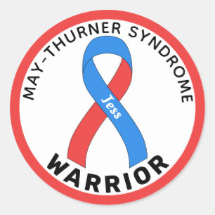 Sticker Rond May-Thurner Syndrome Guerrier Ruban blanc