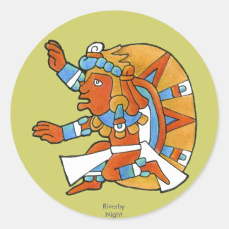 Sticker Rond Maya Warrior v.1