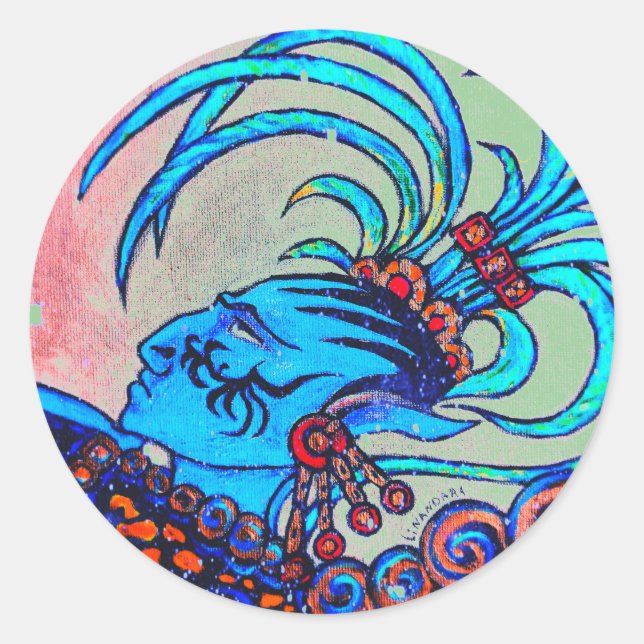 Sticker Rond Mayan Elf : Défiance (Devant)