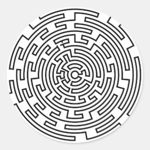 Sticker Rond Maze rond