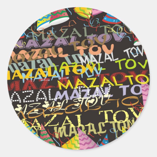 Sticker Rond Mazel Tov (Devant)