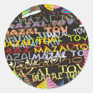 Sticker Rond Mazel Tov